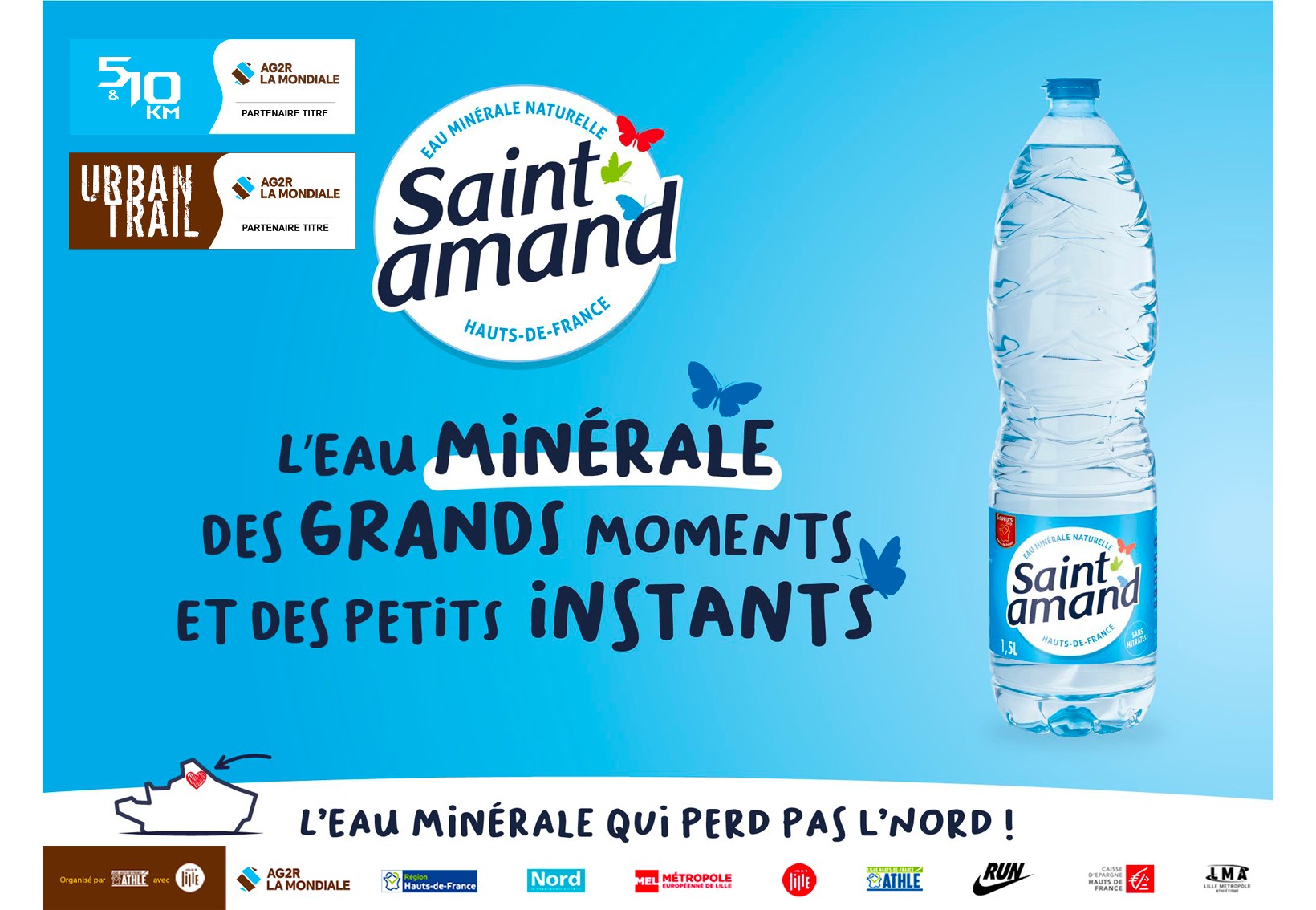 SAINT AMAND SERA L'EAU OFFICIELLE DE L'URBAN TRAIL
